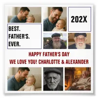 Best Father Ever Photo Collage and Custom Text