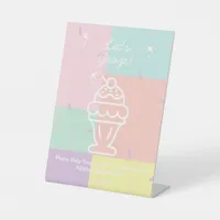 Retro Ice Cream Let's Graze! Pedestal Sign