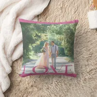 Typographic LOVE Frame Design Throw Pillow
