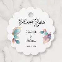 Ethereal Beauty Soft Tone Whimsical Pastel Leaves Favor Tags