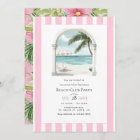 Coastal Chic Beach Club Birthday Party Invitation