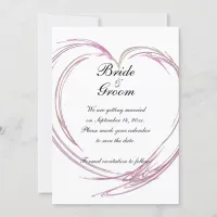 Pink Abstract Heart Wedding Save the Date