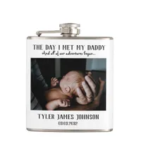 Custom Daddy Photo First Father's Day   Flask