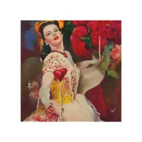 Queen of Hearts AI Generated Painting Wood Wall Art