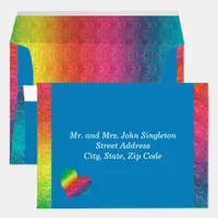 [Rainbow Crinkle Wedding] Heart Butterfly Blue Envelope