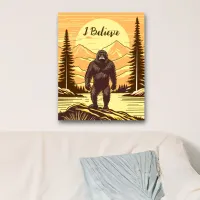 Retro Bigfoot Vintage Sasquatch Mountains   Poster