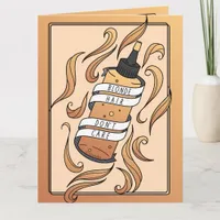 Blonde Hair Don't Care Cartoon Dye Bottle Card