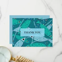 Ocean Fish Pattern Flat Thank You Card