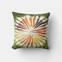 Rainbow Multicolored Carrots Throw Pillow