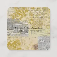 Abstract Vintage Collage Square Business Card