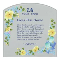 Yellow Buttercups and Blue Iris Floral  Door Sign