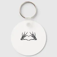 Heart Shaped Skeleton Hands Unique Art Vintage Keychain