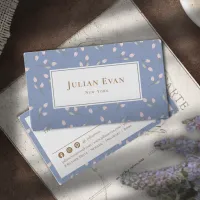 Elegant Dusty Blue Floral Business Card