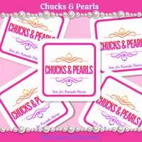 Chucks & Pearls Vote Kamala Square Sticker