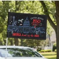 US 250 America Home of the Brave | US Monuments Car Flag