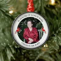 In Memory of | Cardinal Poem Memorial Keepsake Metal Ornament