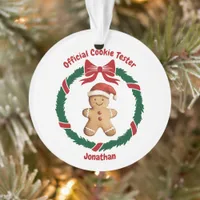 Cute Official Cookie Tester Christmas Ornament