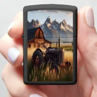 Tractor in the Grand Tetons Zippo Lighter