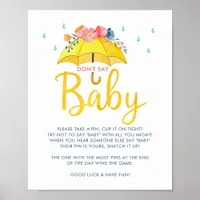 Spring Baby Shower Game Poster – “Don’t Say Baby” 