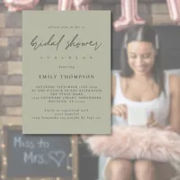 Informal Script Pale Sage Bridal Shower Invitation