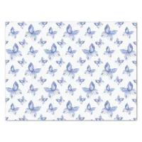 Simple Blue Watercolor Butterfly Pattern Tissue Paper