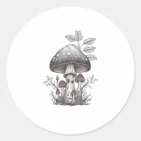 Cottagecore Mushroom Goblincore Aesthetic  Mushroo Classic Round Sticker