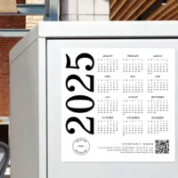 2025 Calendar Logo QR Code Black & White Business