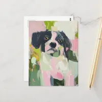 A Cute Black Spotted Little Dog Postcard