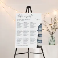 Seaside 9 Table Floral Seating Chart Foam Board