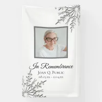 Winter Snowflakes Celebration of Life Funeral Banner