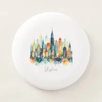 Watercolor City Skyline Modern Stylish Urban Wham-O Frisbee