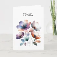 Customizable Flowers Watercolor Illustration  Card