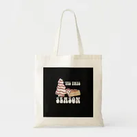 Tis The Season Christmas Tree Groovy Retro Vintage Tote Bag