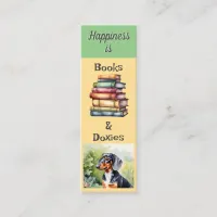 Cute Adorable Dachshund Books Doxies Card Bookmark