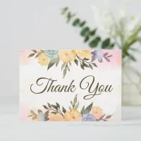 Simple Floral Thank You Card 