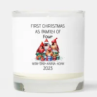 First Christmas Family of Four Cardinal Birds Scented Candle