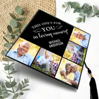 Memorial Elegant Personalized 5 Picture Collage Graduation Cap Topper