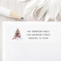 Christmas Tree Shape Photo Return Name Address Label