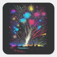 Fireworks | Fourth of July Independence Day  Square Sticker