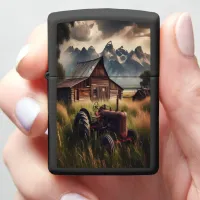 Rustic Tractor & Mountain View Zippo Lighter