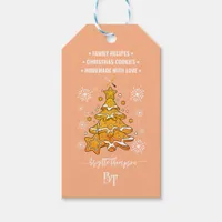 Peach Christmas Cookie Snowflakes Promo QR Code Gift Tags