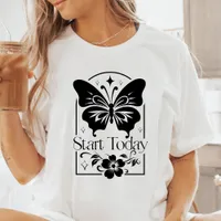 Boho Start Today Butterfly Motivational Tri-Blend Shirt