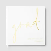 Minimalist Modern Script Grad Graduation Foil Guest Book