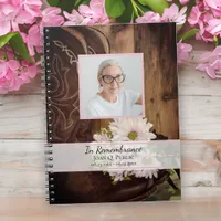 Pink Daisies and Boots Funeral Memorial Guest Book
