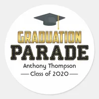 Drive By Graduation Parade Classic Round Sticker