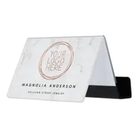 Add Your Logo Elegant Marble Business Desk Business Card Holder