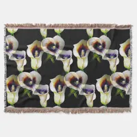 Sublime Watercolor Arum Calla Lilies Throw Blanket