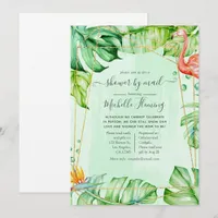Tropical Summer Geometric Baby Shower by Mail Invitation