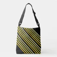 Cross Body Bag - Shades of Yellow Diagonal Stripes