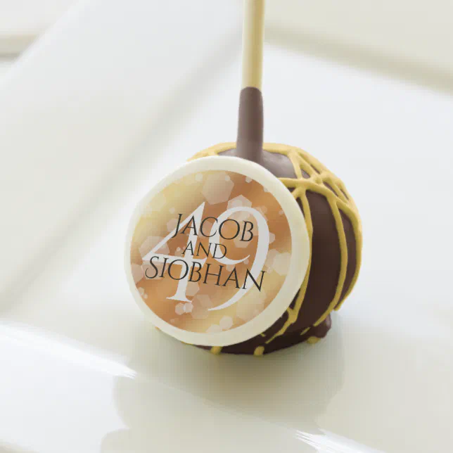 Elegant 49th Copper Wedding Anniversary Cake Pops